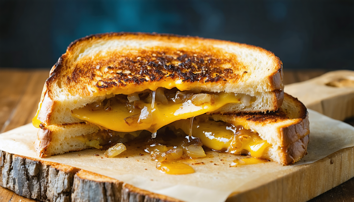 découvrez notre recette maison de croque gourmand au comté et oignons confits, alliant texture croquante et fondante pour une explosion de saveurs irrésistible.