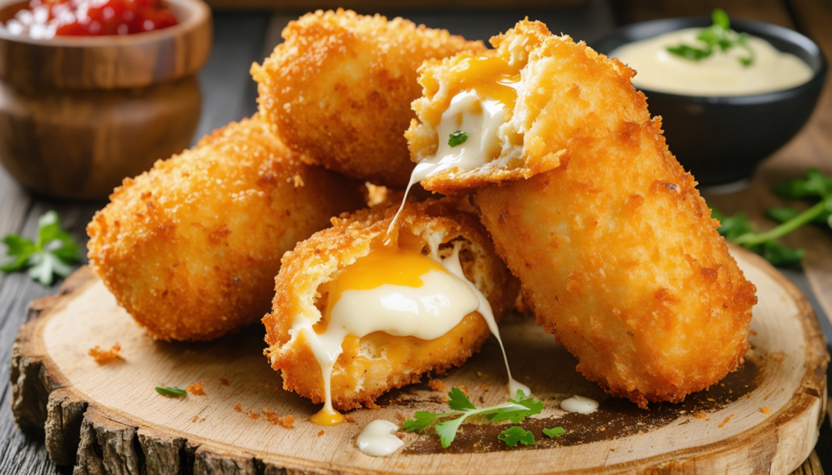 découvrez nos croquettes maison au fromage, alliant un extérieur croustillant à un cœur fondant pour un plaisir gourmand et authentique.