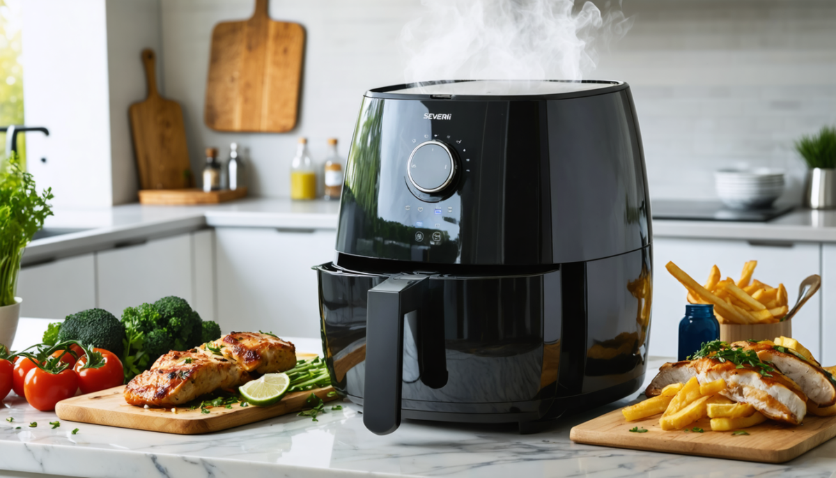 découvrez le airfryer fr2468 severin, l'appareil idéal pour des repas rapides, sains et savoureux. transformez votre cuisine quotidienne en un festin gourmand en un éclair!