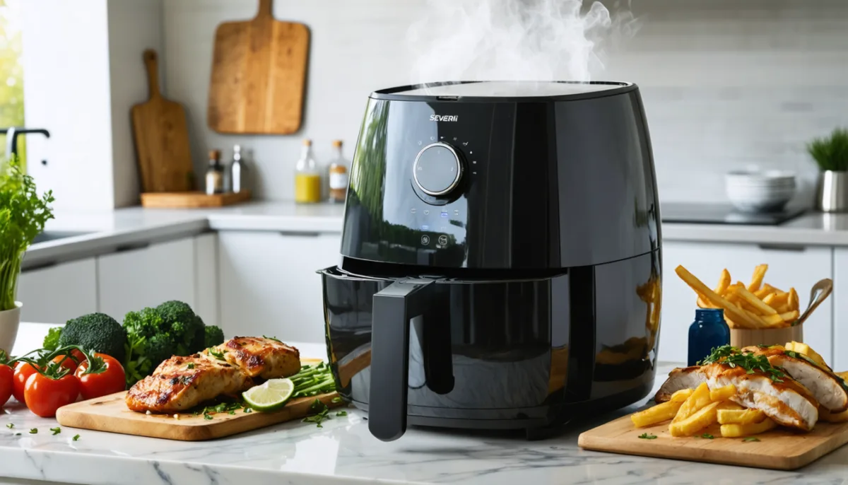 découvrez le airfryer fr2468 severin, l'appareil idéal pour des repas rapides, sains et savoureux. transformez votre cuisine quotidienne en un festin gourmand en un éclair!