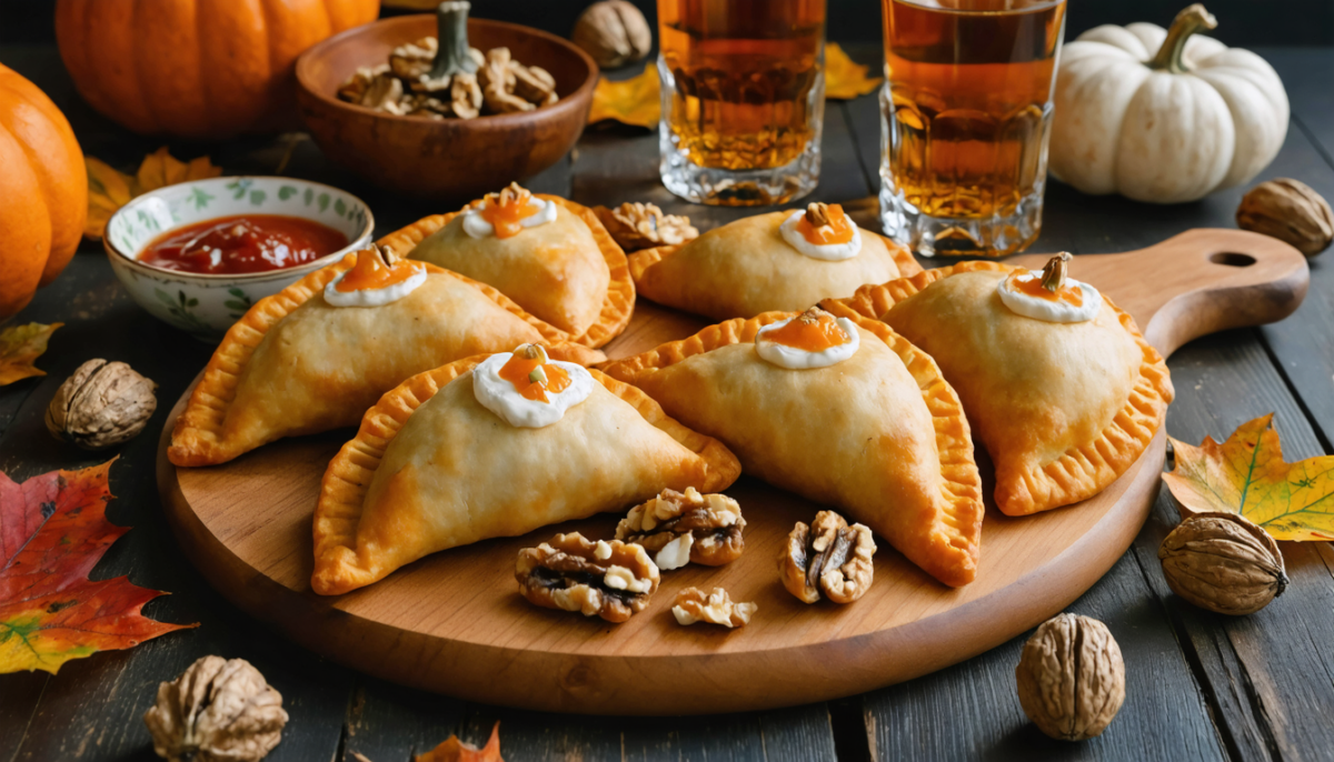 découvrez nos empanadas gourmands au potimarron, chèvre et noix, parfaits pour un apéro automnal convivial et délicieux à partager entre amis.