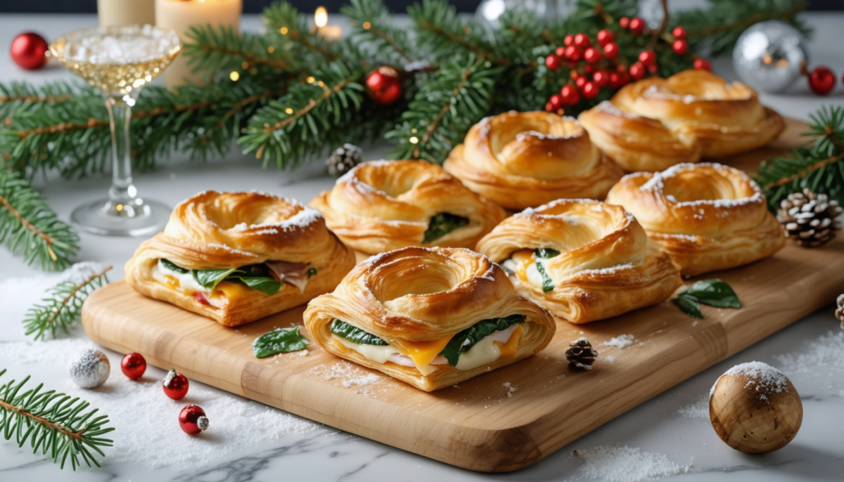 découvrez nos feuilletés festifs de noël : une pâte magique accompagnée de trois garnitures gourmandes pour un apéritif chaud, croustillant et sans stress qui ravira vos invités.