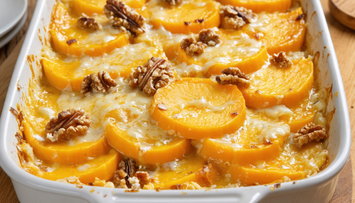 découvrez notre recette de gratin de butternut ultra fondant, alliant parfaitement fromage fondant et noix croquantes pour un duo magique et savoureux.