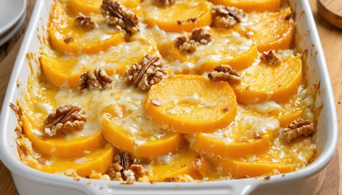 découvrez notre recette de gratin de butternut ultra fondant, alliant parfaitement fromage fondant et noix croquantes pour un duo magique et savoureux.