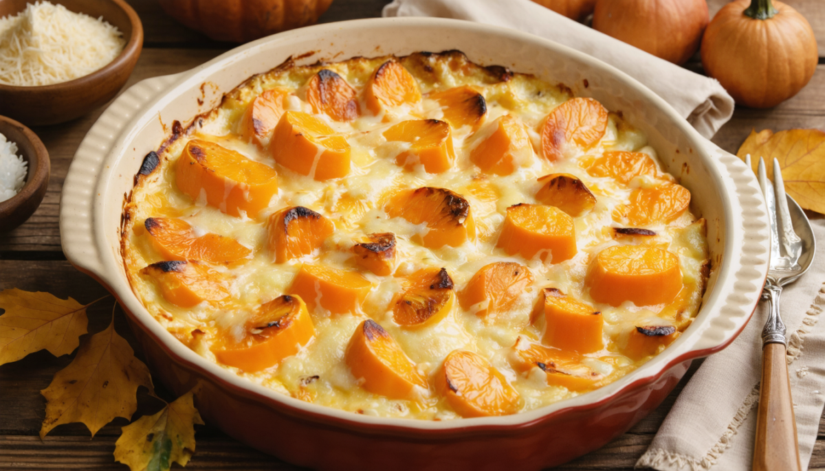découvrez notre recette cocooning incontournable de l'automne : un gratin doux et fondant de potimarron et pommes de terre au comté, parfait pour réchauffer vos soirées.