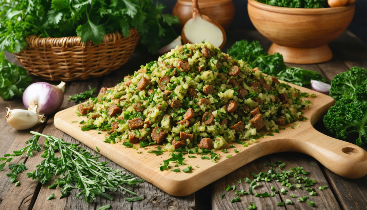 découvrez une recette zéro déchet originale avec notre farce végétale à base de boudin vert émietté, pour redécouvrir la charcuterie belge sous un nouveau jour.
