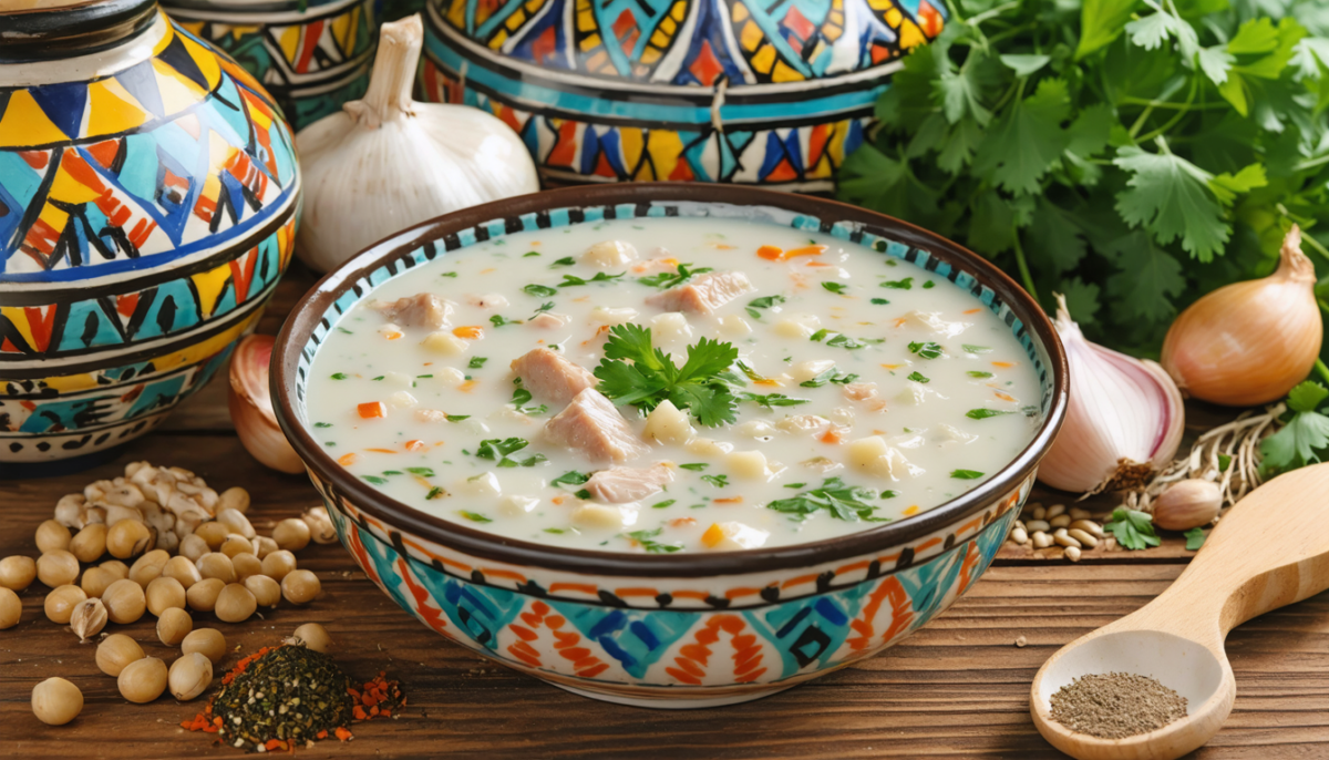 découvrez la chorba blanche de tlemcen, une soupe crémeuse et aromatique, trésor culinaire des familles de l’ouest algérien. recette traditionnelle pleine de saveurs et de chaleur.
