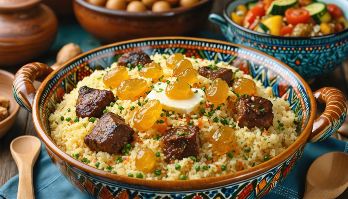 découvrez la recette authentique du couscous algérien traditionnel aux raisins secs et beurre rance, un plat précieux transmis de génération en génération dans nos familles.
