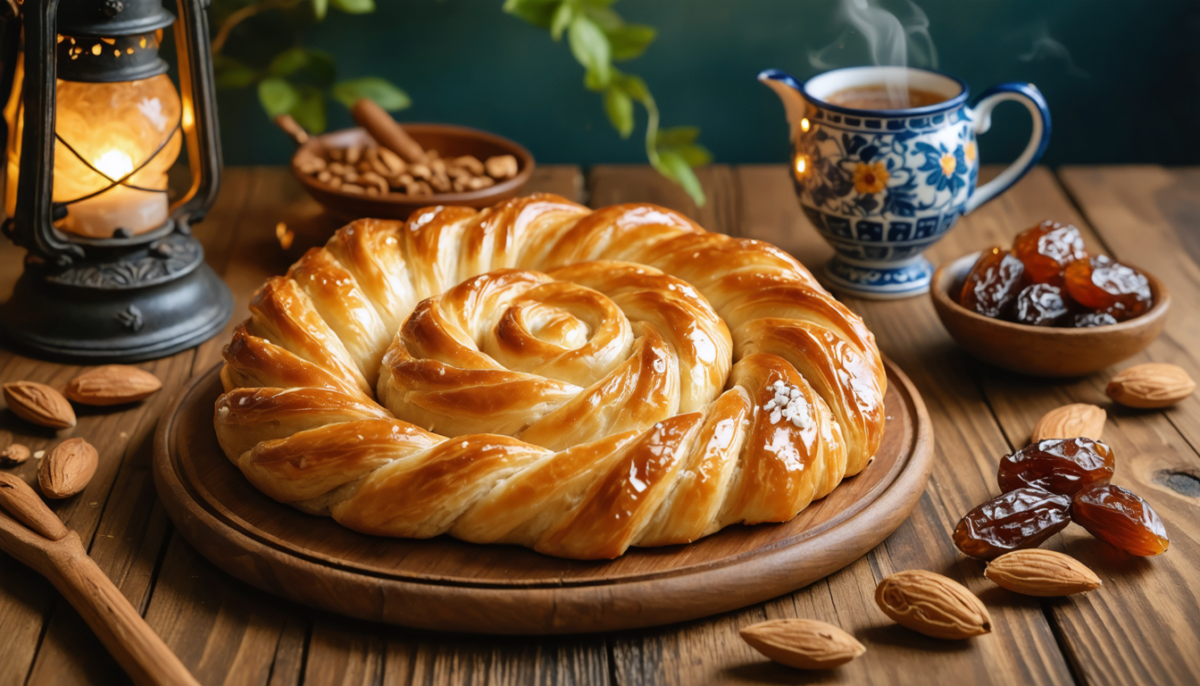 découvrez la mhanncha aux amandes en spirale, un gâteau-serpent majestueux qui sublime chaque table du ramadan par son élégance et ses saveurs délicates.
