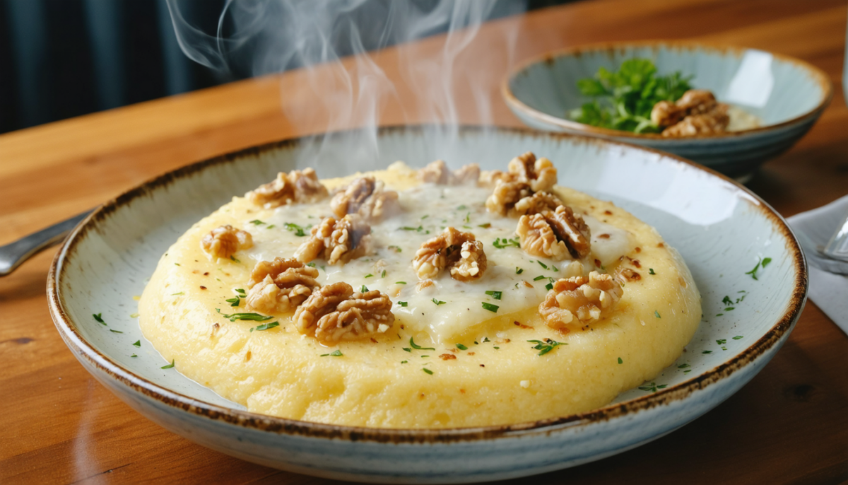 découvrez la polenta onctueuse au gorgonzola et noix, une gourmandise hivernale italienne qui charme les palais français en 2026 avec sa douceur et ses saveurs riches.