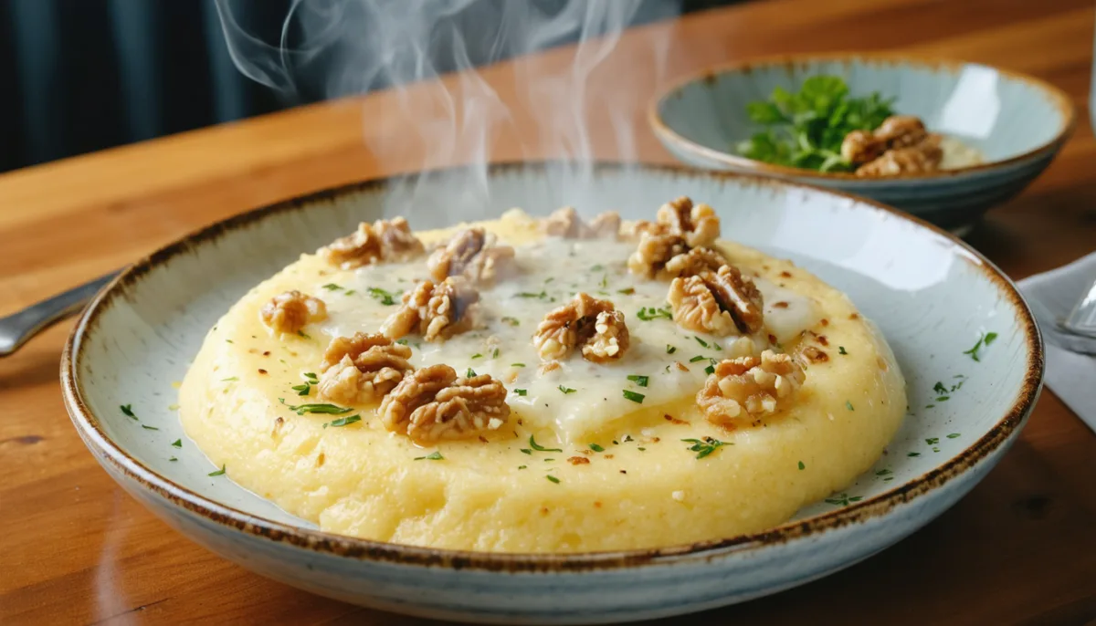 découvrez la polenta onctueuse au gorgonzola et noix, une gourmandise hivernale italienne qui charme les palais français en 2026 avec sa douceur et ses saveurs riches.