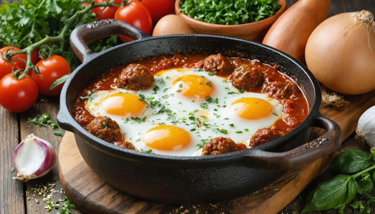 découvrez le tajine kefta aux œufs et tomates, une recette marocaine authentique où les œufs sont ajoutés en toute fin de cuisson pour une saveur unique et un plat savoureux.
