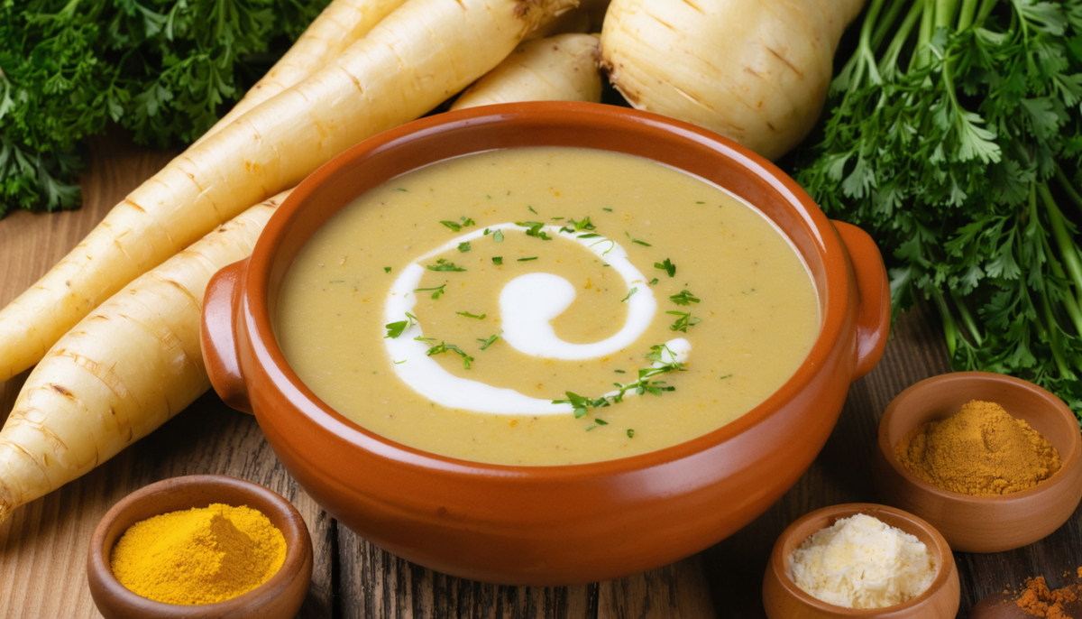 découvrez notre velouté doux de panais au curry, la soupe idéale de février que les enfants adorent sans deviner qu'elle est à base de légumes. une recette saine et savoureuse pour toute la famille.