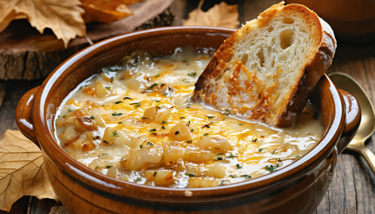découvrez la recette authentique de la soupe à l'oignon gratinée à la lyonnaise, idéale pour réchauffer vos soirées d'automne avec une saveur riche et traditionnelle.