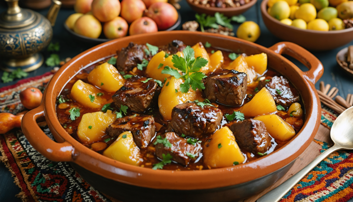 découvrez le tajine d’agneau aux coings et miel, une recette sucrée-salée traditionnelle du ramadan revisitée avec créativité par le chef mohamed cheikh, alliant saveurs authentiques et modernité.