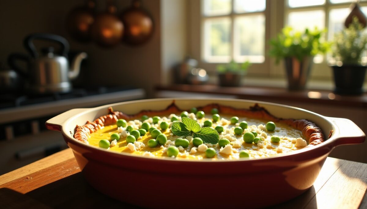Clafoutis salé aux petits pois : pourquoi cette recette à la feta séduit tout le monde ?