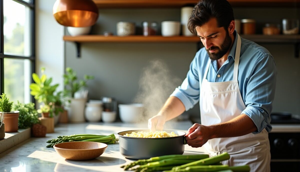 Secrets du risotto aux asperges : Simone Zanoni révèle l'astuce pour un crémeux parfait